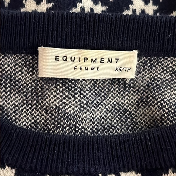 Equipment | Femme Shane Houndstooth Cotton/Cashmere Blend Sweater Womens size XS - Picture 7 of 9
